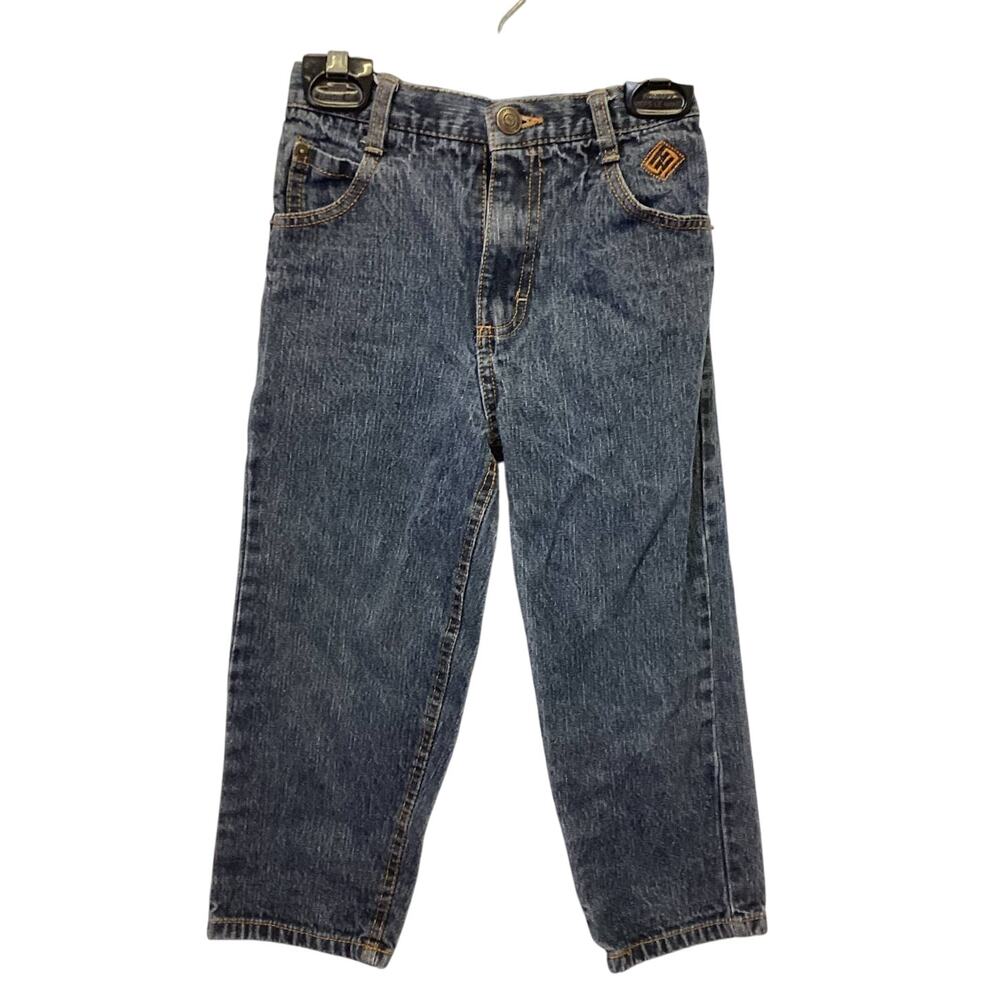 ENYCE by Sean Combs Boys 4 100% Cotton Long Denim Blue Jeans Back Elastic Waist